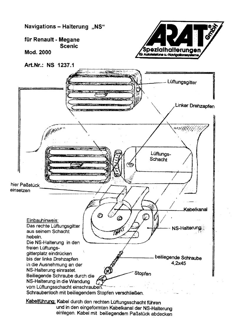 Página 1 del manual Manual de usuario Arat NS1237.1