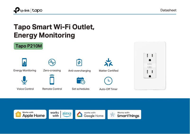 Imagen de la primera página del manual del dispositivo Tapo P210