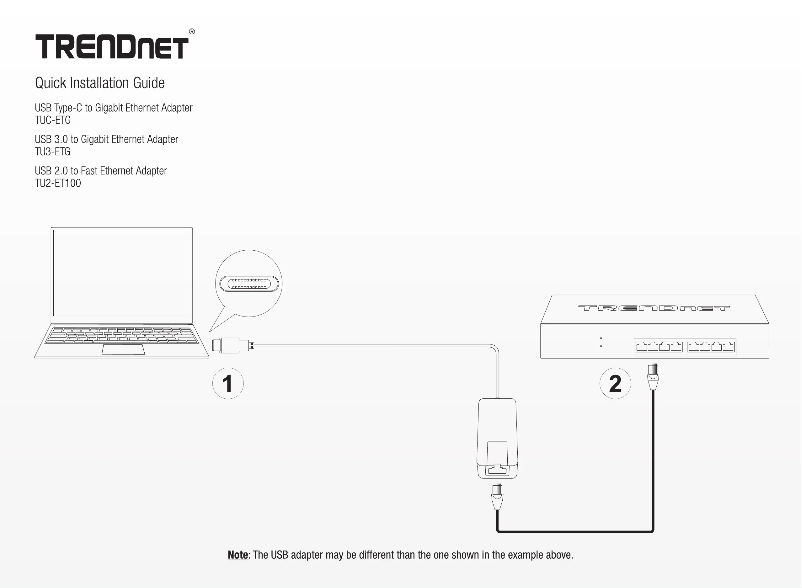 Imagen de la primera página del manual del dispositivo TU2ET100