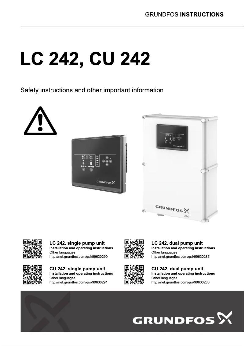 Página 1 del manual Ficha técnica Grundfos LC 242