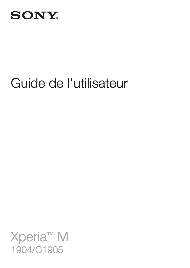 Imagen de la primera página del manual del dispositivo Xperia C2005