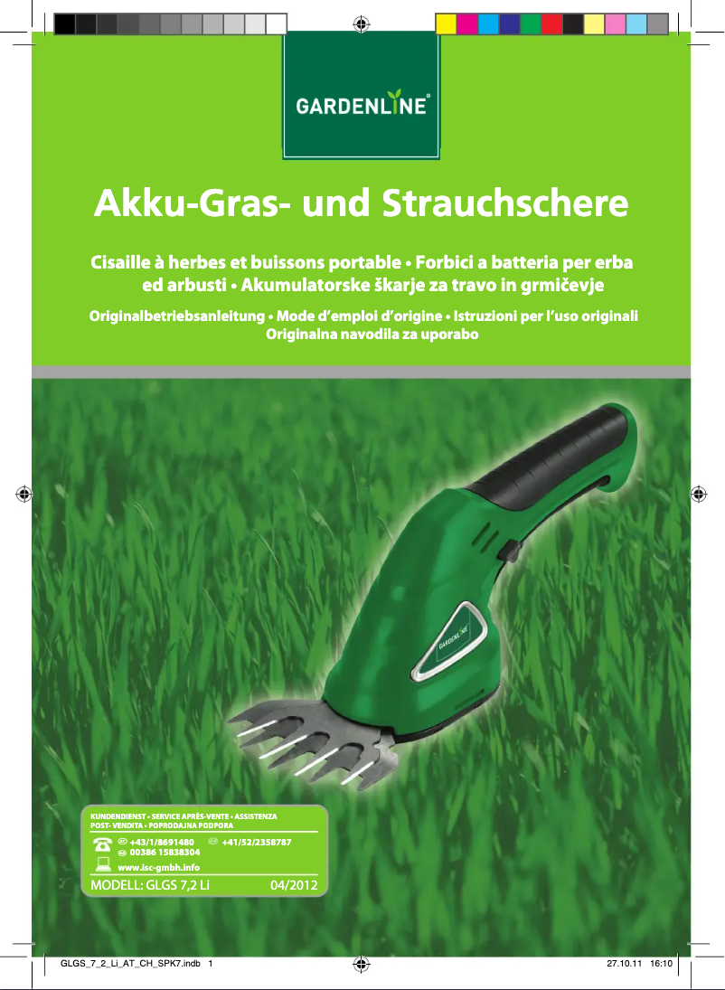 Página nº 1 - Manual de usuario Gardenline GLGS 72