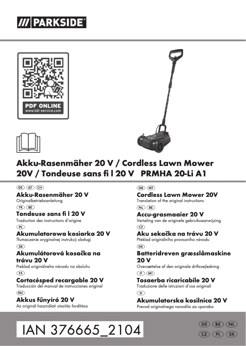 Imagen de la primera página del manual del dispositivo PRMHA 20-Li A1