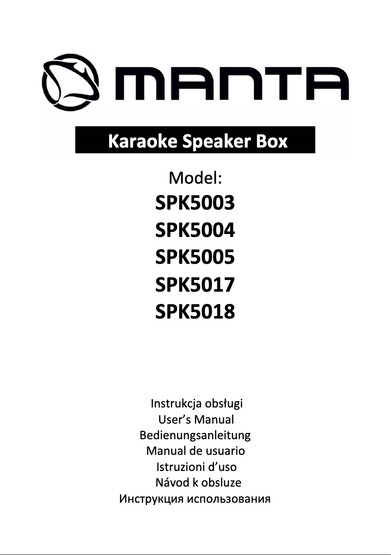 Página nº 1 - Manual de usuario Manta SPK5018