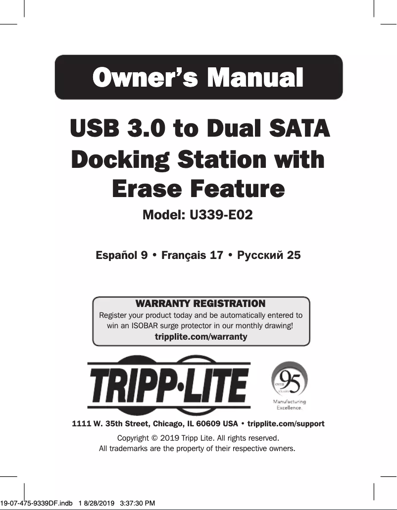 Imagen de la primera página del manual del dispositivo U339-E02