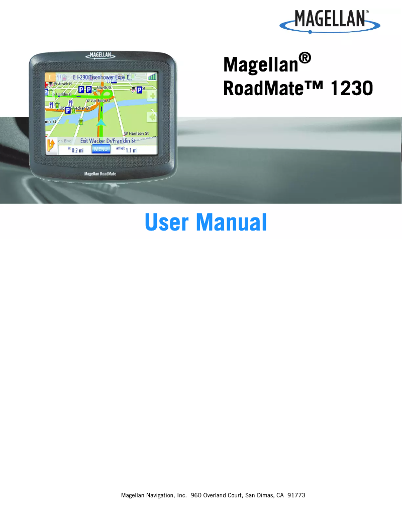 Imagen de la primera página del manual del dispositivo RoadMate 1230