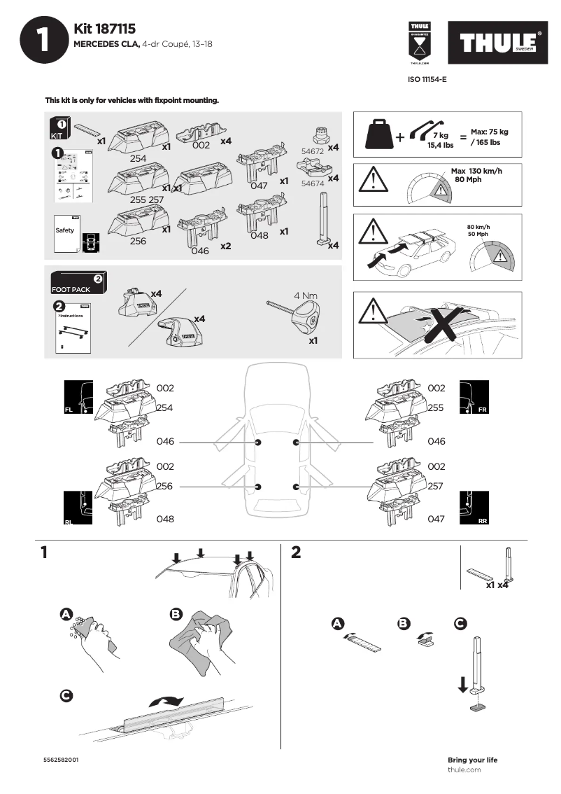 Página nº 1 - Manual de usuario Thule Kit 187115