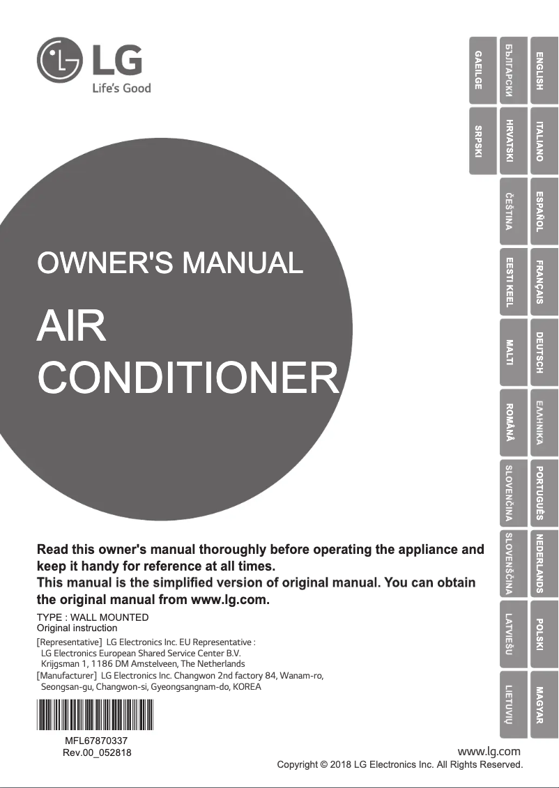 Página 1 del manual Manual de usuario LG MJ15PC