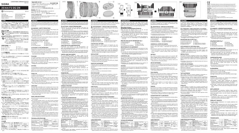 Página 1 del manual Manual de usuario Sigma 20mm F2 DG DN
