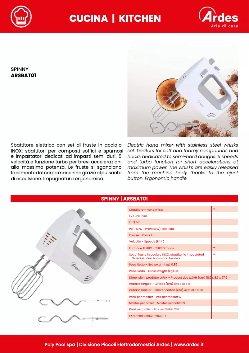 Imagen de la primera página del manual del dispositivo Spinny ARSBAT01