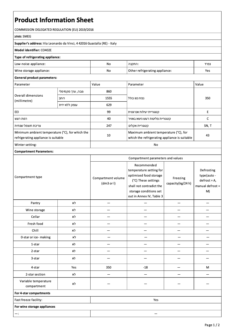 Imagen de la primera página del manual del dispositivo CO402E