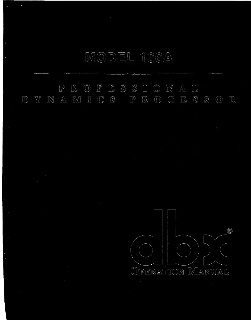 Página 1 del manual Manual de usuario DBX 166AD