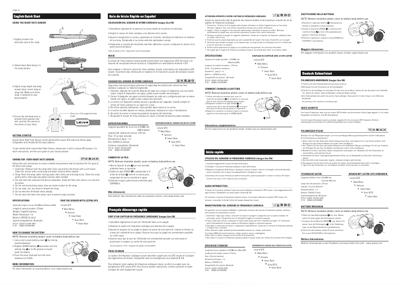 Imagen de la primera página del manual del dispositivo Heart Rate Flow Sensor