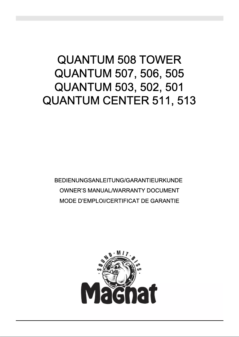 Página nº 1 - Manual de usuario Magnat Quantum 501