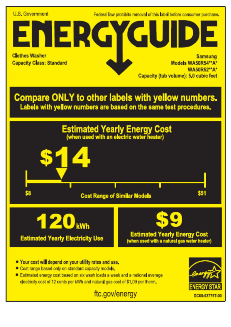 Imagen de la primera página del manual del dispositivo WA50R5400AW