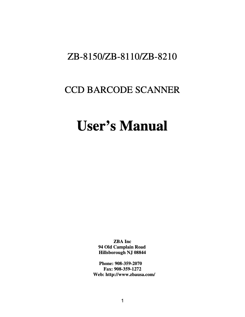 Página 1 del manual Manual de usuario ZBA ZB-8110