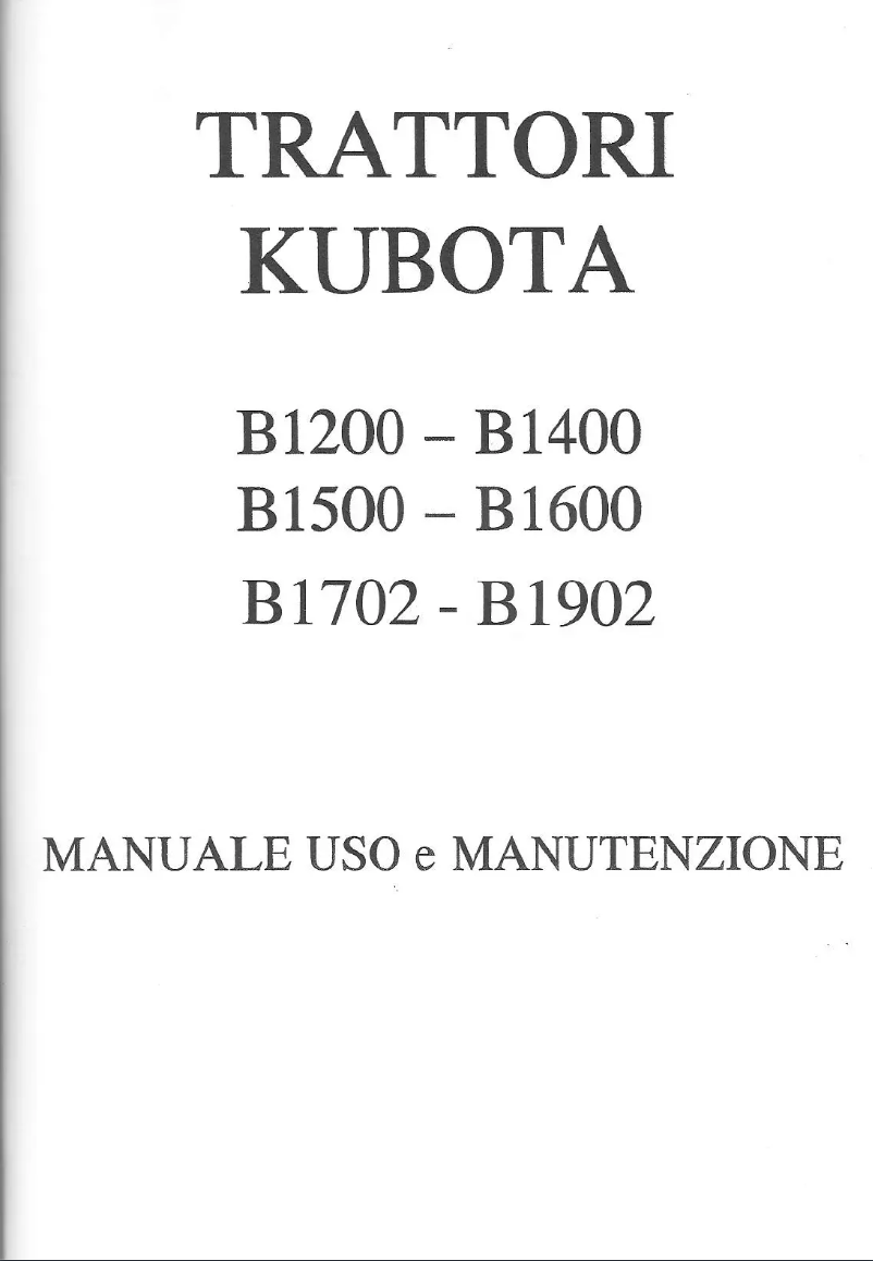 Página 1 del manual Manual de usuario Kubota B1400