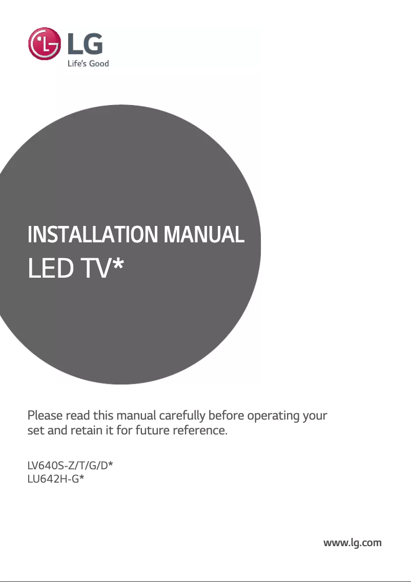 Imagen de la primera página del manual del dispositivo 55LV640SLA