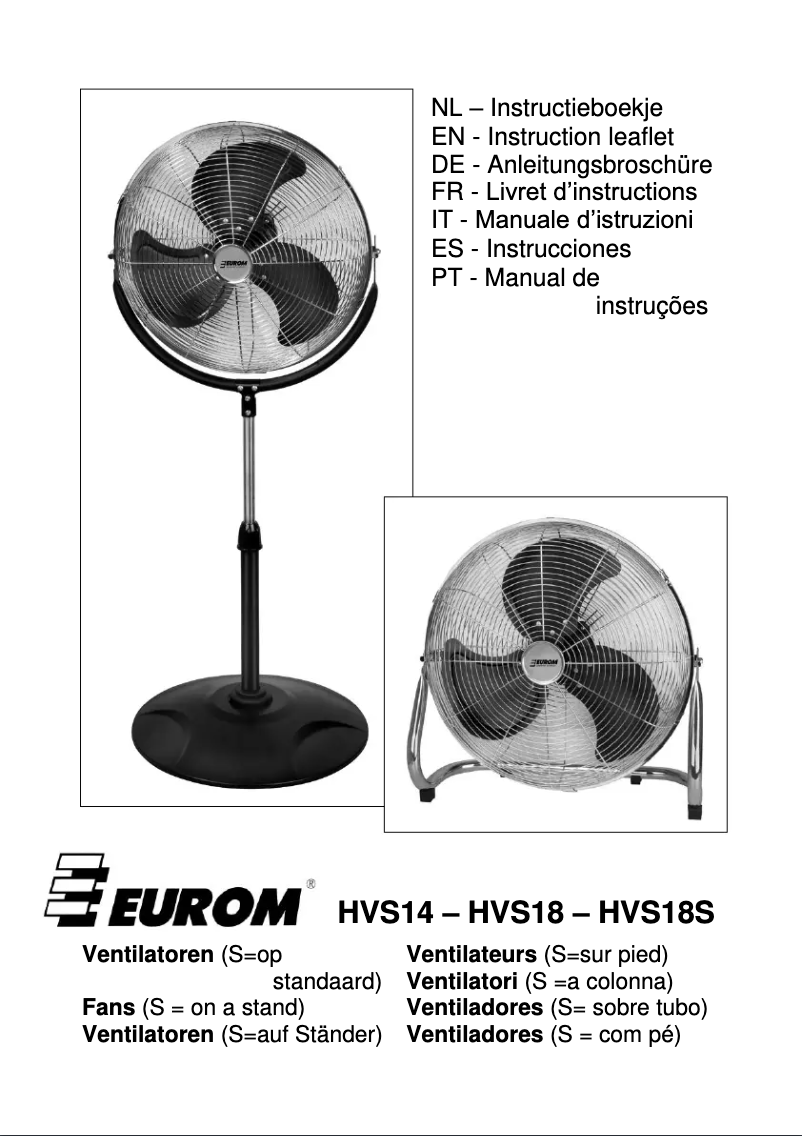 Página 1 del manual Manual de usuario Eurom HVF14