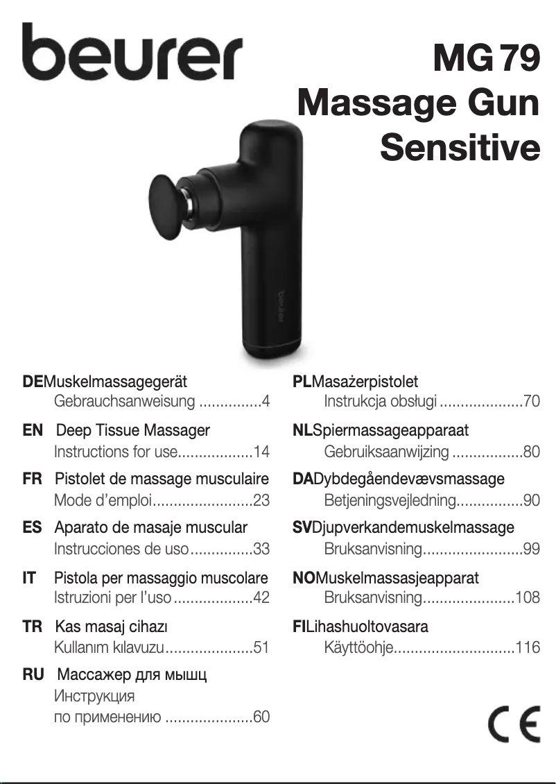 Página 1 del manual Manual de usuario Beurer MG 79