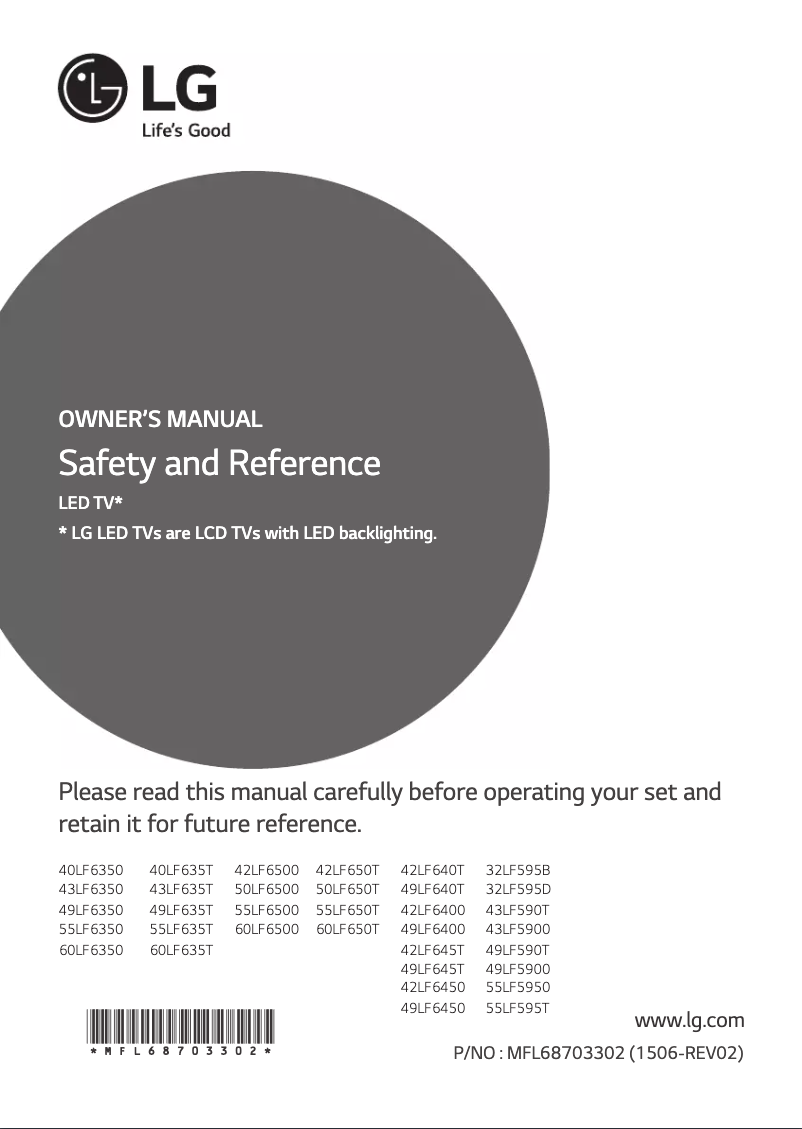 Página 1 del manual Manual de usuario LG 49LF635T