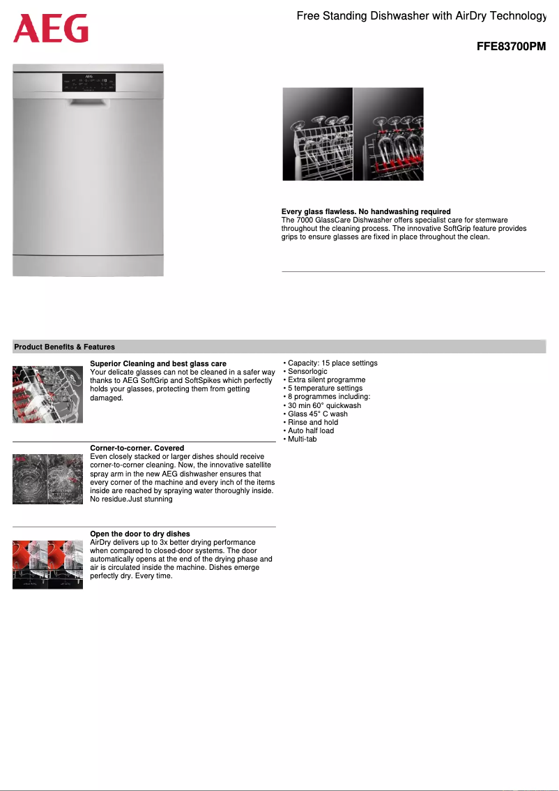 Página nº 1 - Ficha técnica AEG FFE83700PM