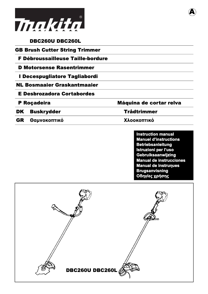 Imagen de la primera página del manual del dispositivo DBC260L
