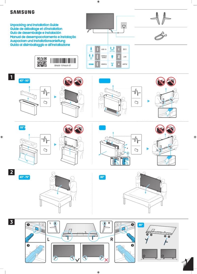 Imagen de la primera página del manual del dispositivo UN55CU7000P