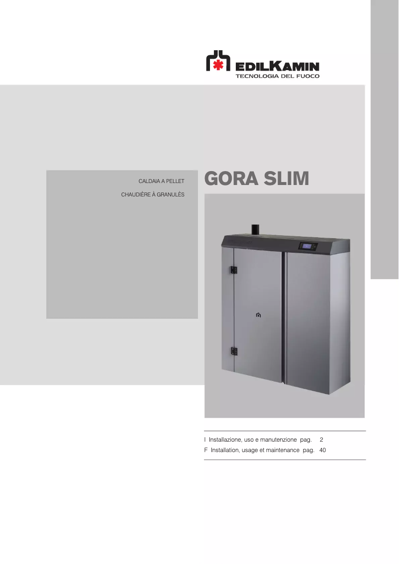 Página 1 del manual Manual de usuario Edilkamin GORA SLIM