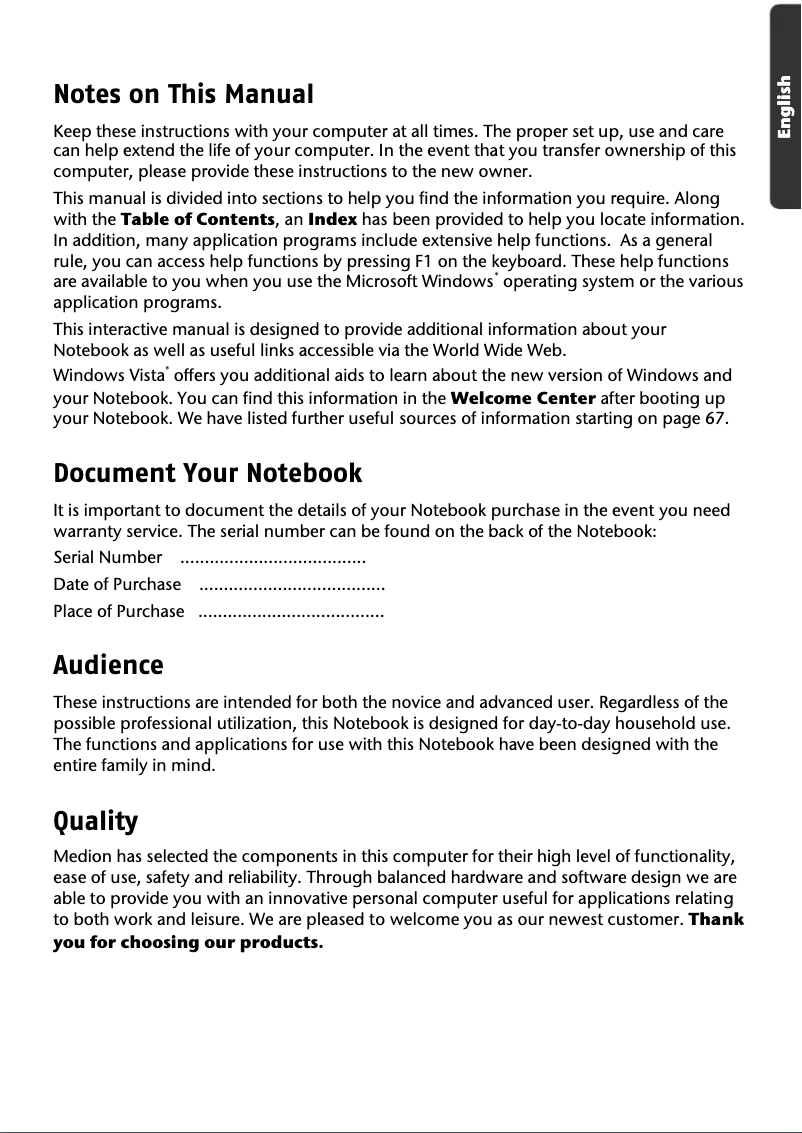 Imagen de la primera página del manual del dispositivo Akoya Extreme X7810 MD 96687