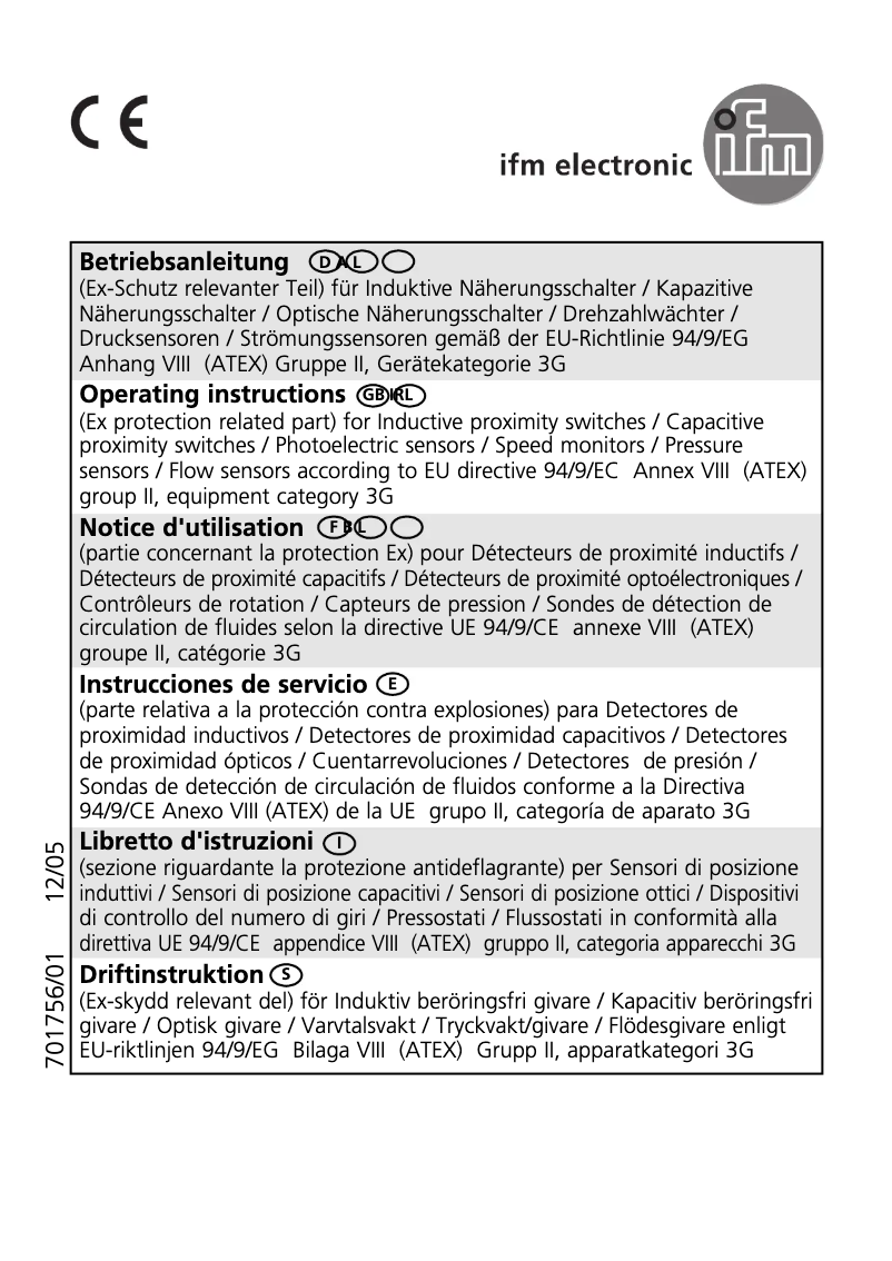 Imagen de la primera página del manual del dispositivo IFT23A