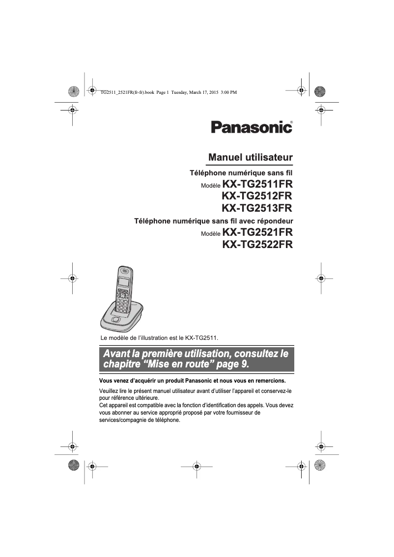 Imagen de la primera página del manual del dispositivo KX-TG2513
