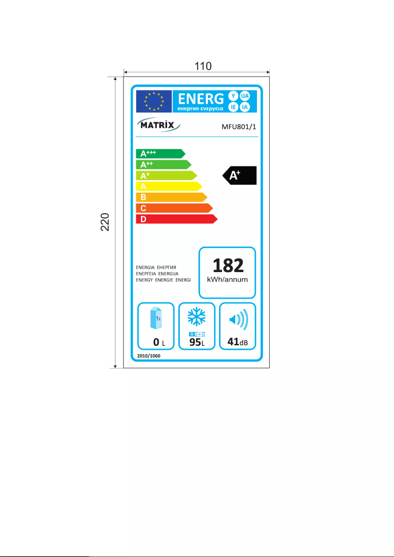 Página nº 1 - Etiqueta energética Matrix MFU801