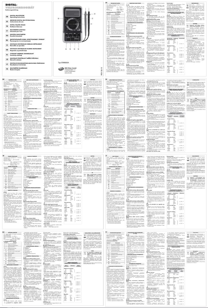 Imagen de la primera página del manual del dispositivo EM8900A