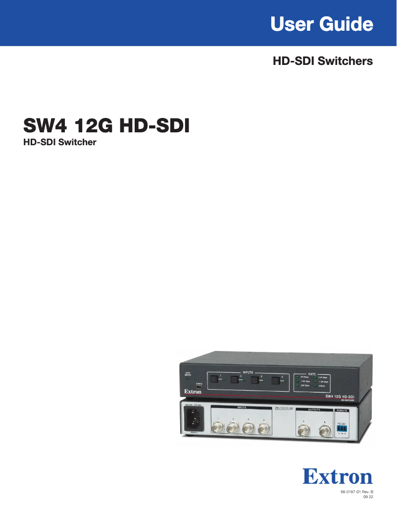 Imagen de la primera página del manual del dispositivo SW4 12G HD-SDI