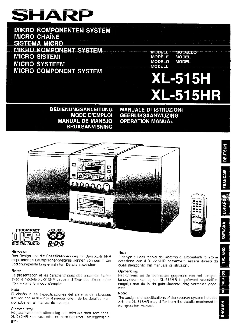 Página 1 del manual Manual de usuario Sharp XL-515H