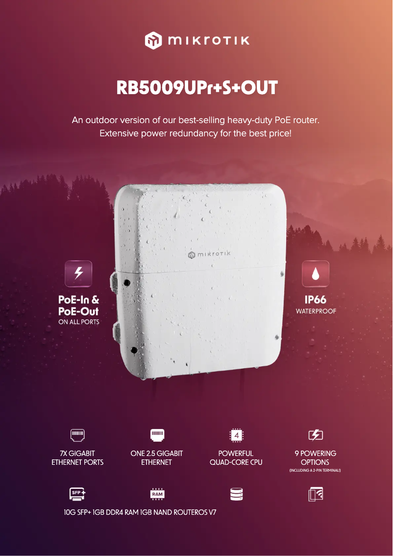 Imagen de la primera página del manual del dispositivo RB5009UPr+S+OUT