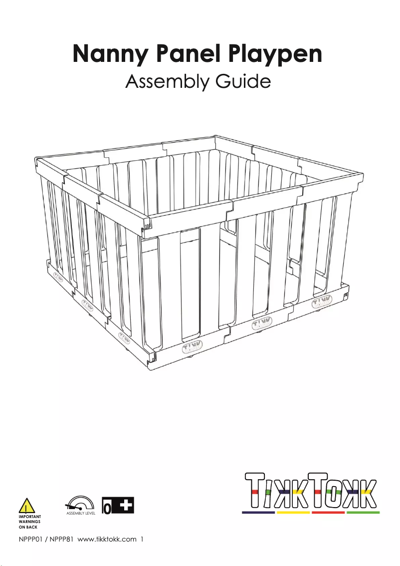 Página nº 1 - Instrucciones / montaje TikkTokk Nanny Panel Playpen