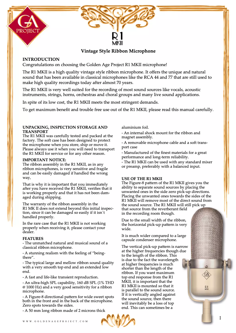 Imagen de la primera página del manual del dispositivo R1 MK2