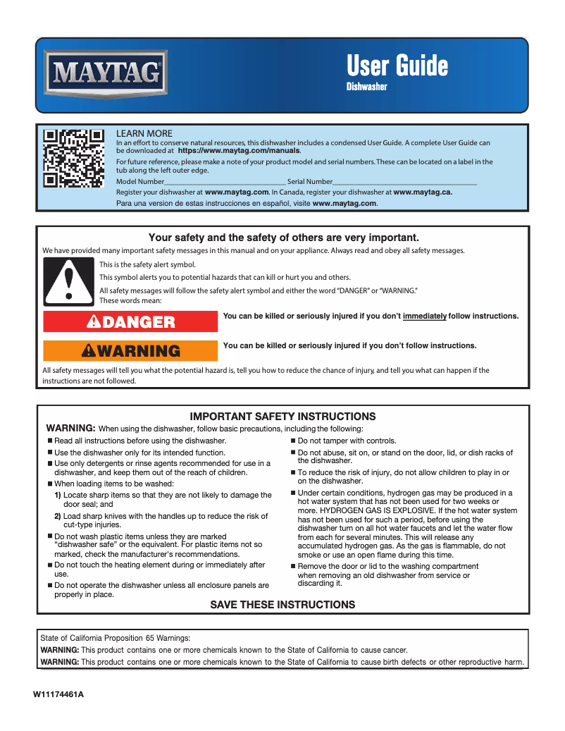 Página 1 del manual Manual de usuario Maytag MDB4949SHB