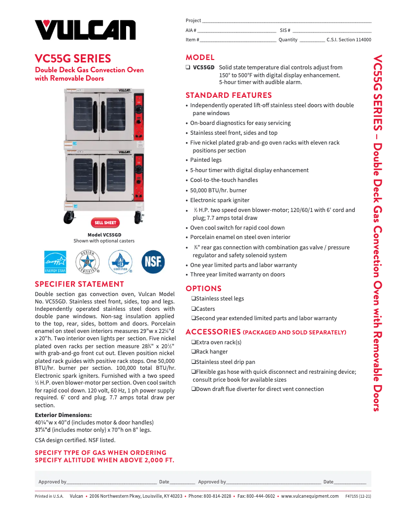 Imagen de la primera página del manual del dispositivo VC55GD