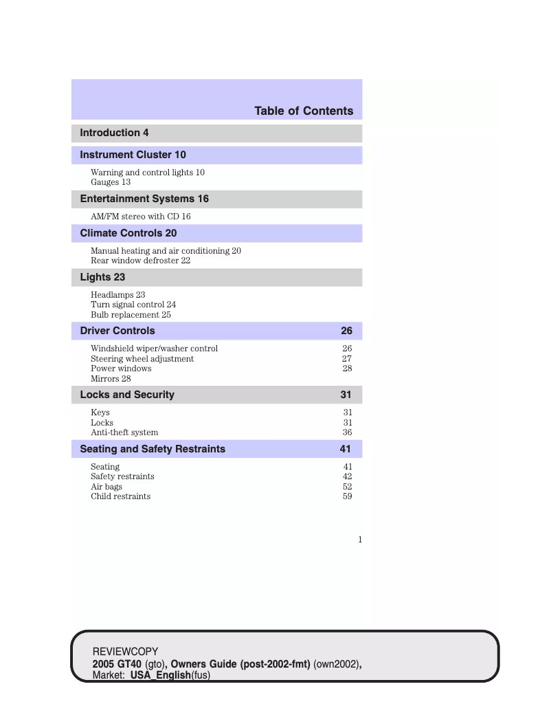 Imagen de la primera página del manual del dispositivo GT (2005)