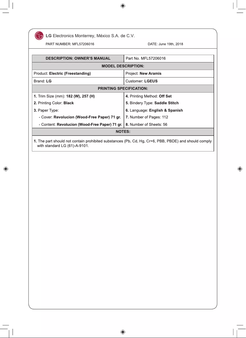 Página nº 1 - Manual de usuario LG LRE3194BD