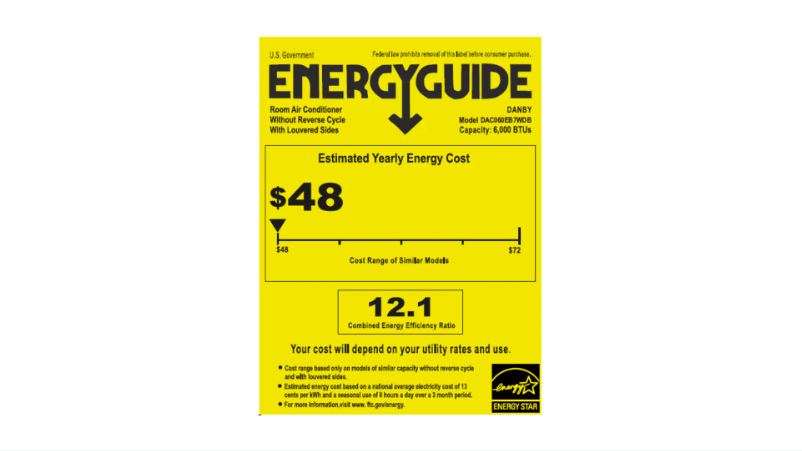 Página 1 del manual Etiqueta energética Danby DAC060EB7WDB