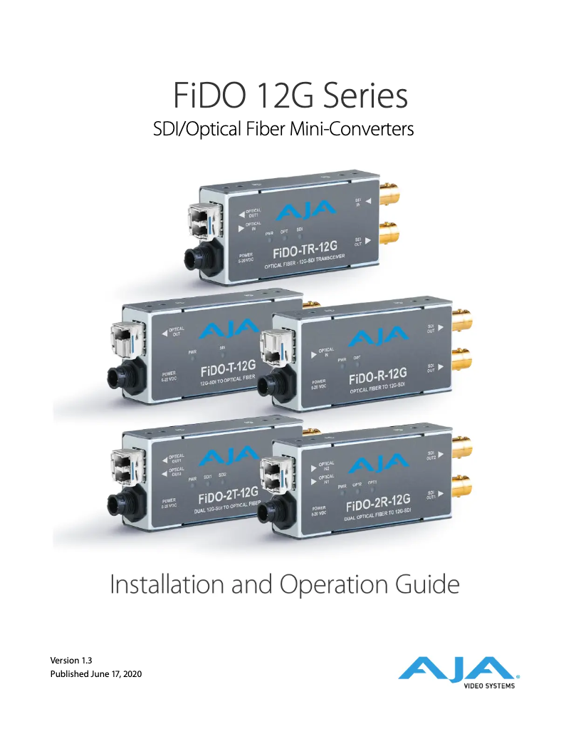 Página nº 1 - Manual de usuario AJA FiDO-T-12G-ST