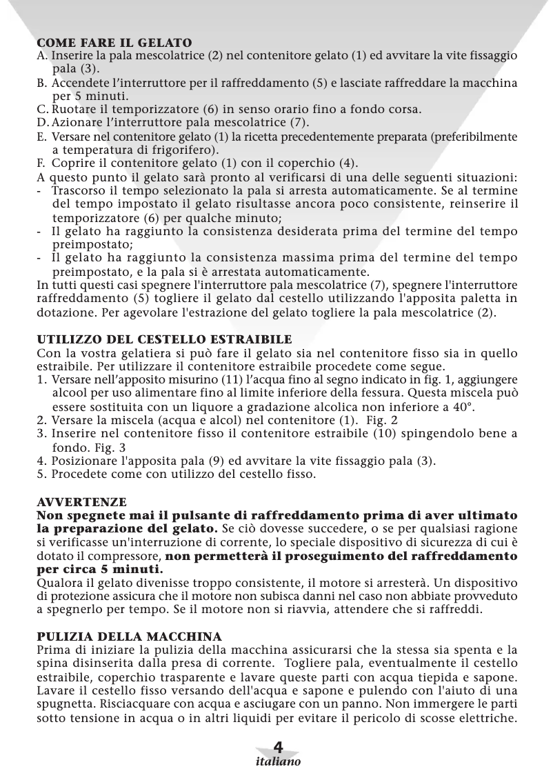 Página 1 del manual Manual de usuario Gaggia Gelatiera