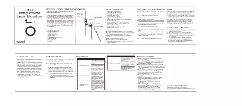 Imagen de la primera página del manual del dispositivo On Air