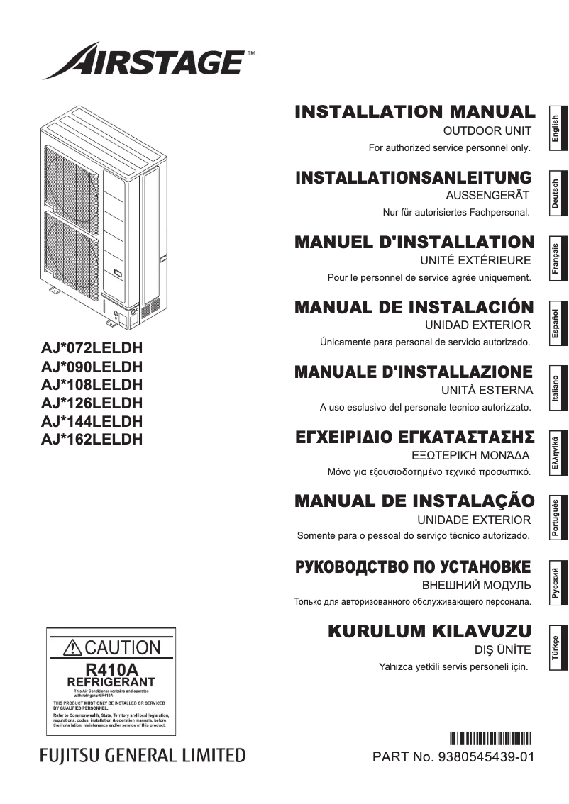 Página 1 del manual Manual de usuario Fujitsu Airstage AJH072LELDH