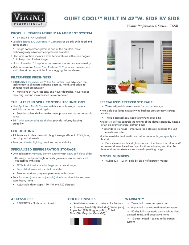 Imagen de la primera página del manual del dispositivo VCSB5423