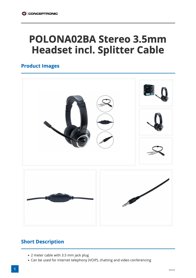 Imagen de la primera página del manual del dispositivo POLONA 02